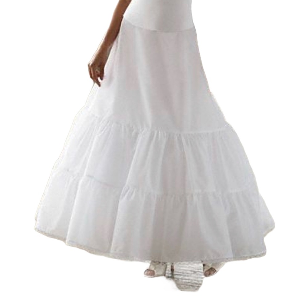 David's Bridal White Tiered Dress